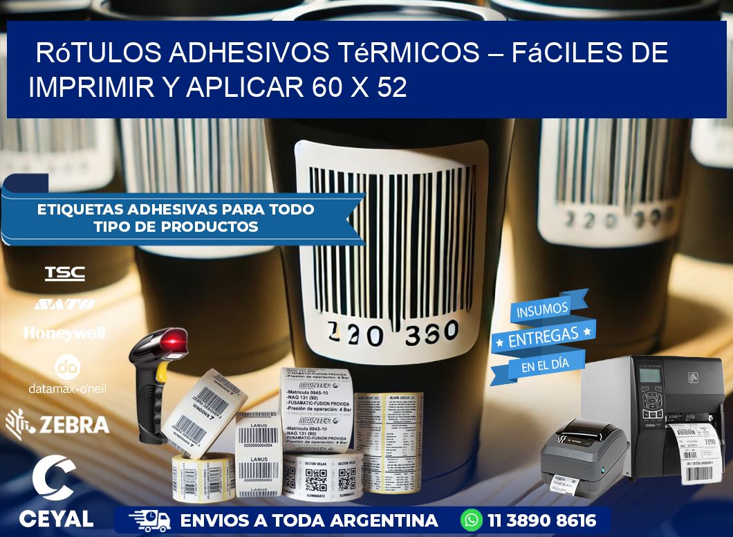 Rótulos Adhesivos Térmicos – Fáciles de Imprimir y Aplicar 60 x 52