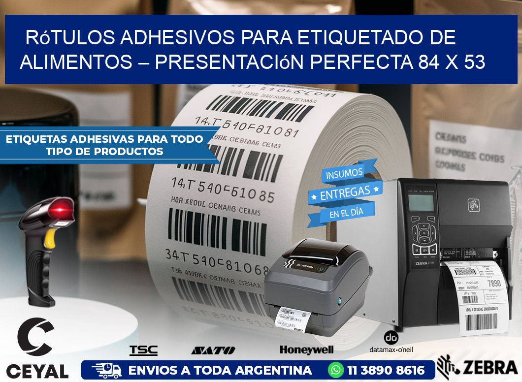 Rótulos Adhesivos para Etiquetado de Alimentos – Presentación Perfecta 84 x 53