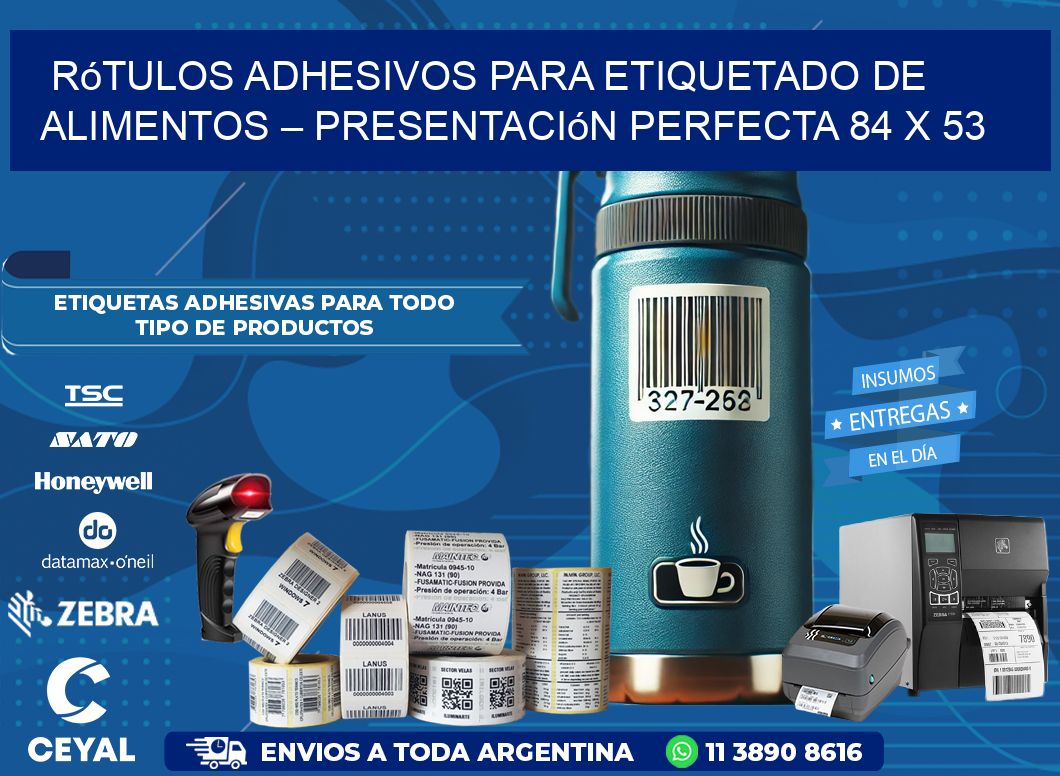 Rótulos Adhesivos para Etiquetado de Alimentos – Presentación Perfecta 84 x 53