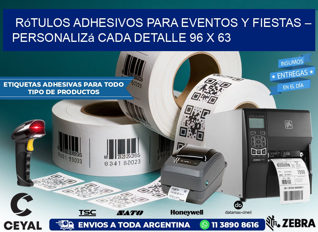 Rótulos Adhesivos para Eventos y Fiestas – Personalizá Cada Detalle 96 x 63