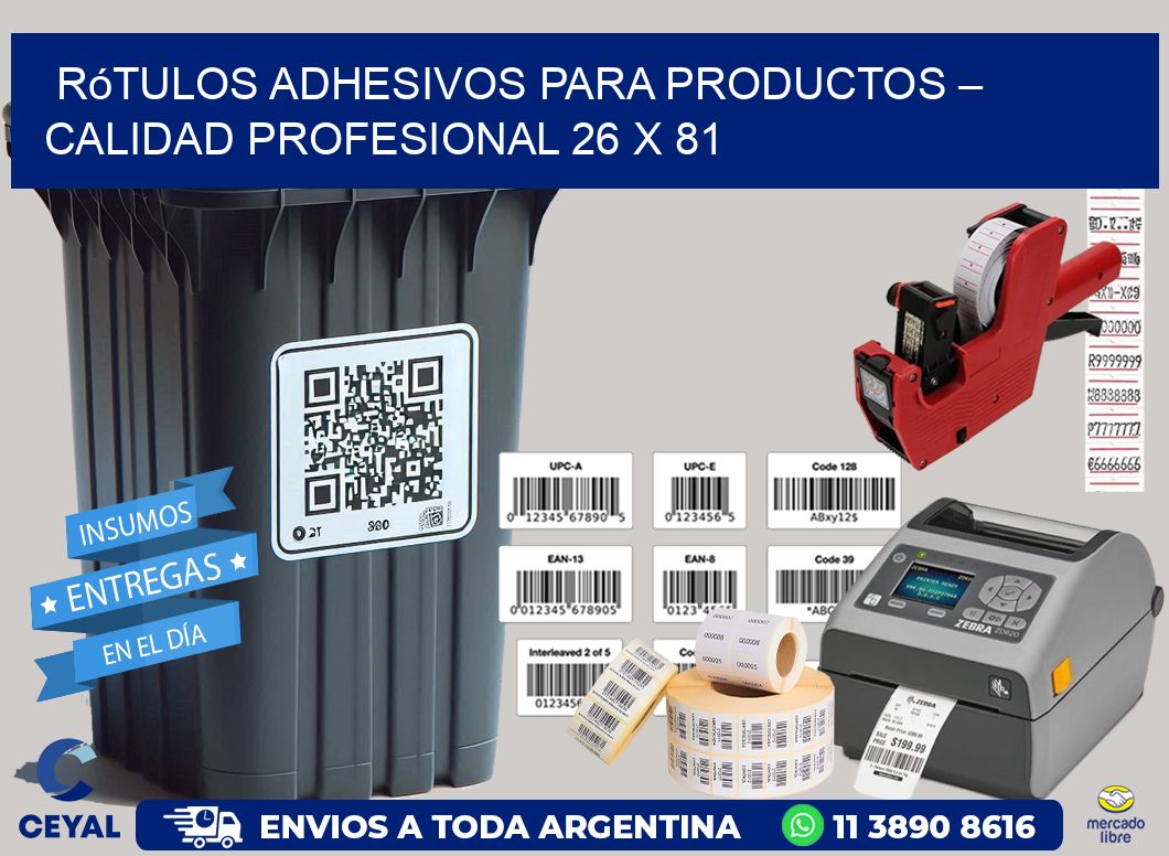 Rótulos Adhesivos para Productos – Calidad Profesional 26 x 81