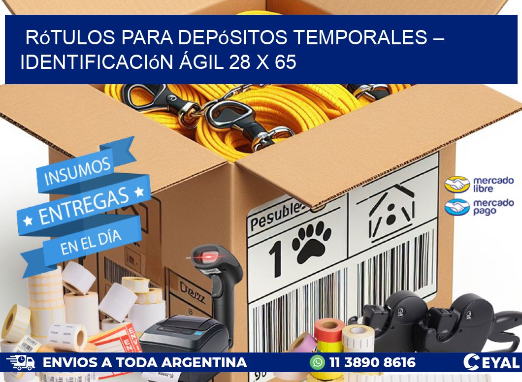 Rótulos para Depósitos Temporales – Identificación Ágil 28 x 65