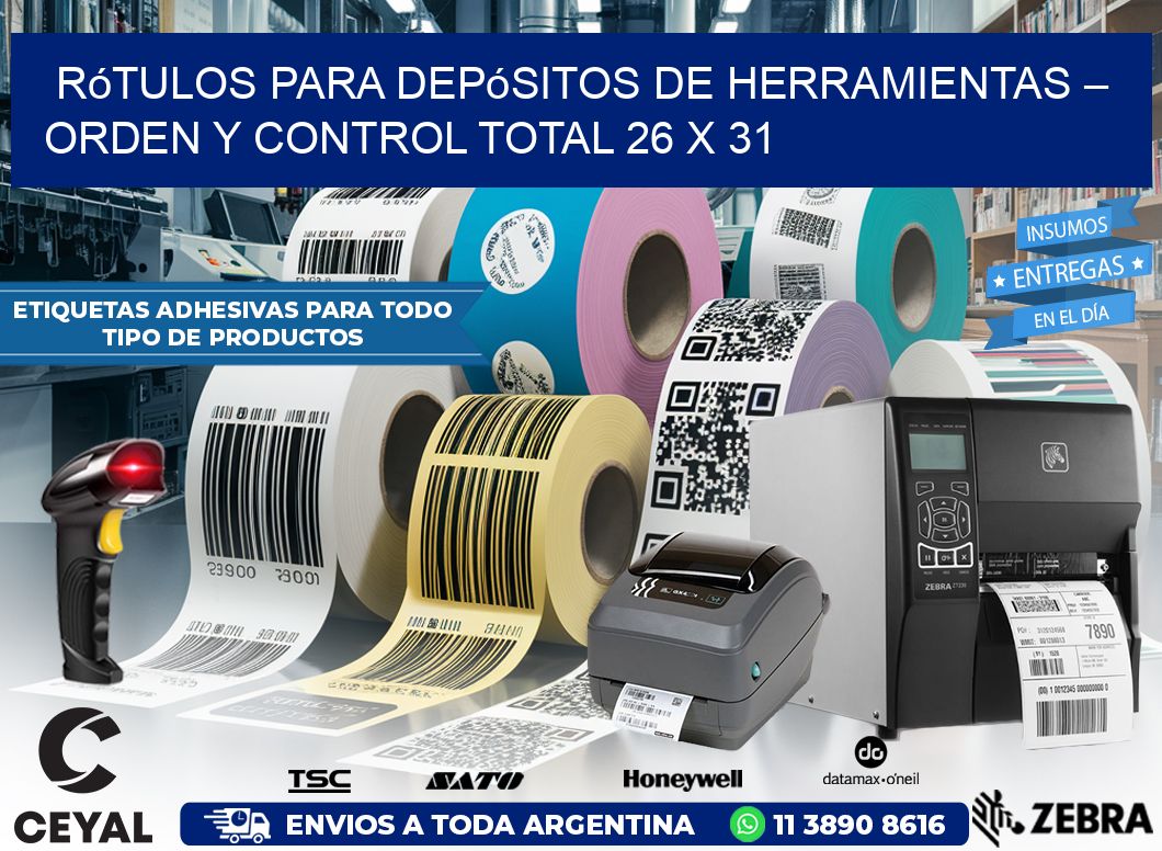 Rótulos para Depósitos de Herramientas – Orden y Control Total 26 x 31