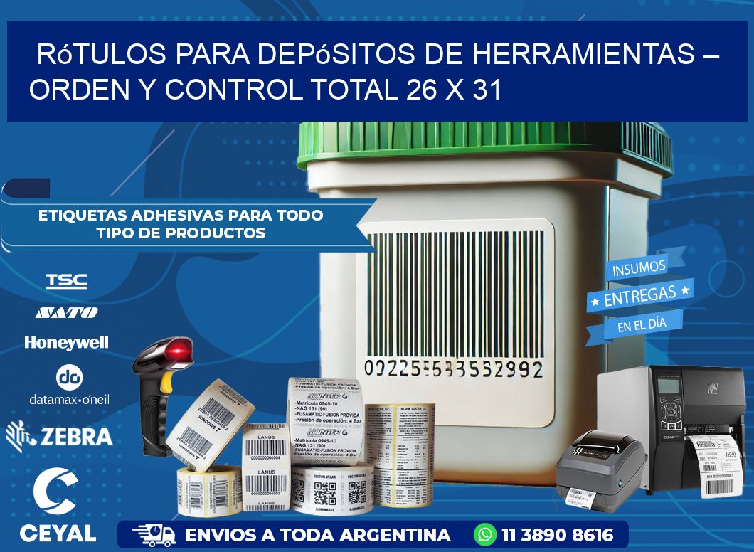 Rótulos para Depósitos de Herramientas – Orden y Control Total 26 x 31
