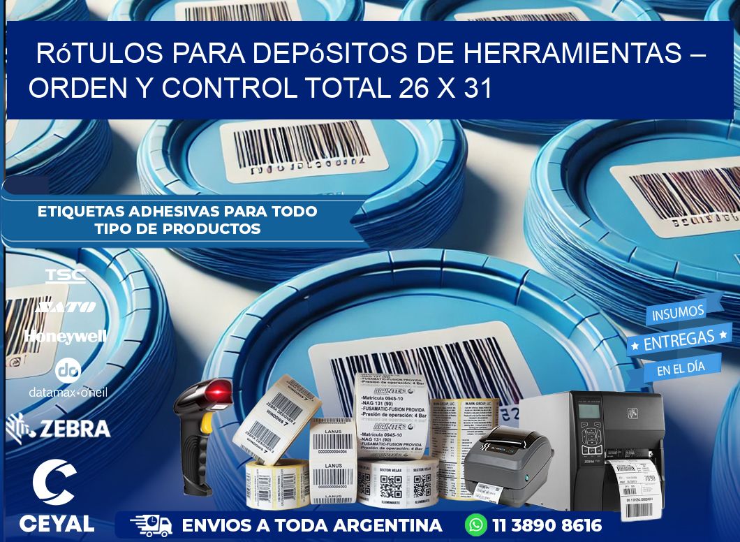 Rótulos para Depósitos de Herramientas – Orden y Control Total 26 x 31