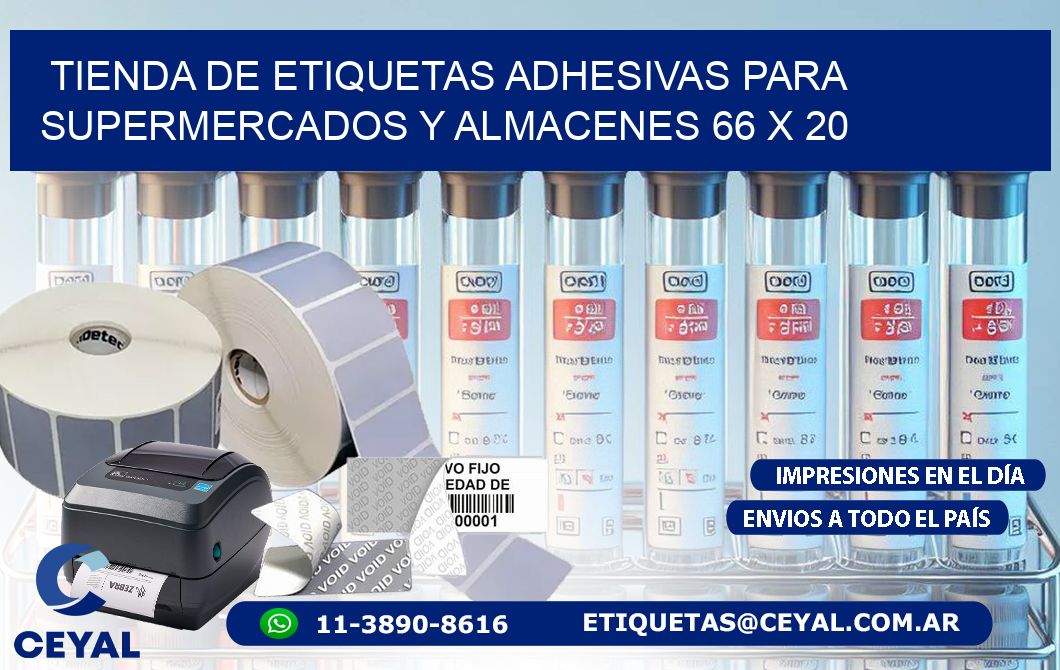 Tienda de Etiquetas Adhesivas para Supermercados y Almacenes 66 x 20