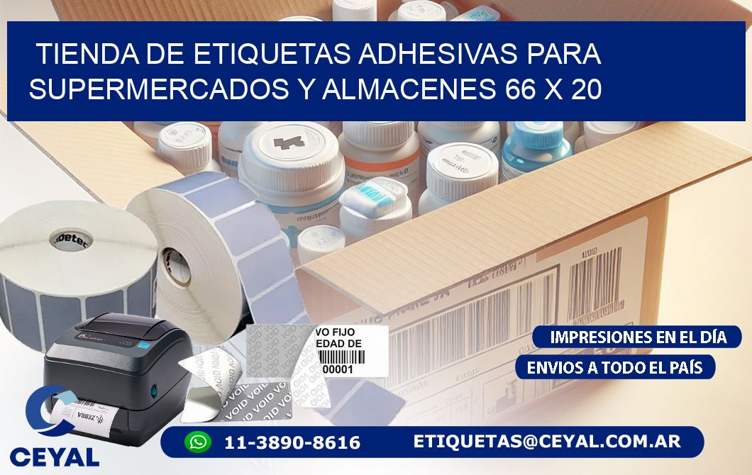 Tienda de Etiquetas Adhesivas para Supermercados y Almacenes 66 x 20