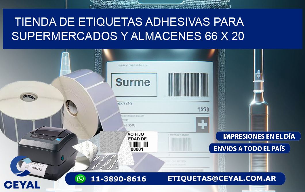 Tienda de Etiquetas Adhesivas para Supermercados y Almacenes 66 x 20