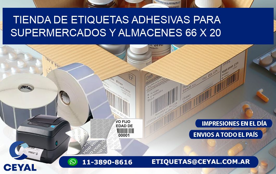 Tienda de Etiquetas Adhesivas para Supermercados y Almacenes 66 x 20