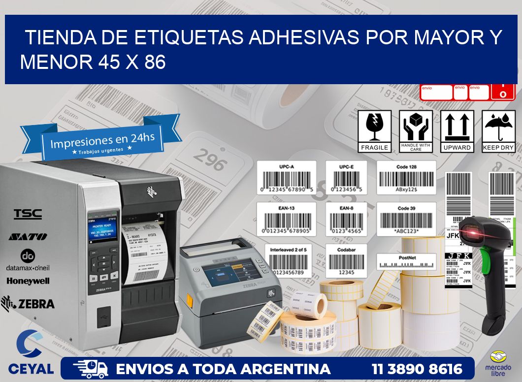 Tienda de Etiquetas Adhesivas por Mayor y Menor 45 x 86