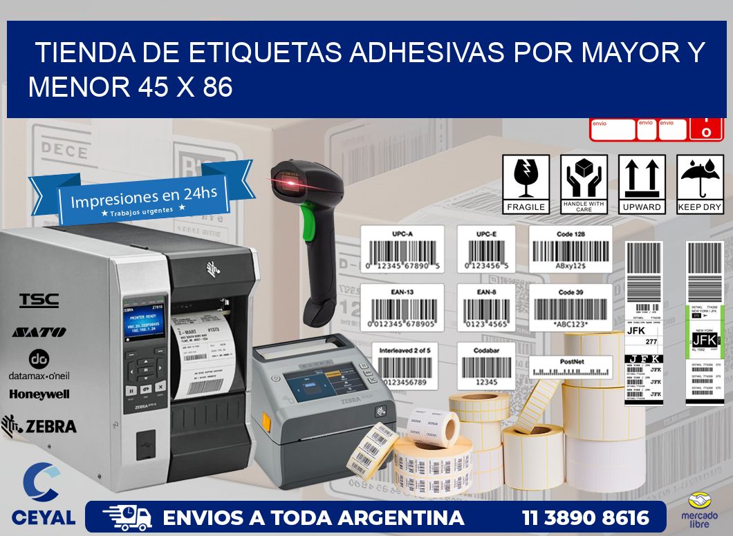 Tienda de Etiquetas Adhesivas por Mayor y Menor 45 x 86