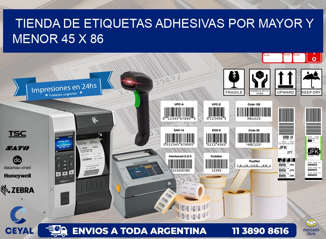 Tienda de Etiquetas Adhesivas por Mayor y Menor 45 x 86