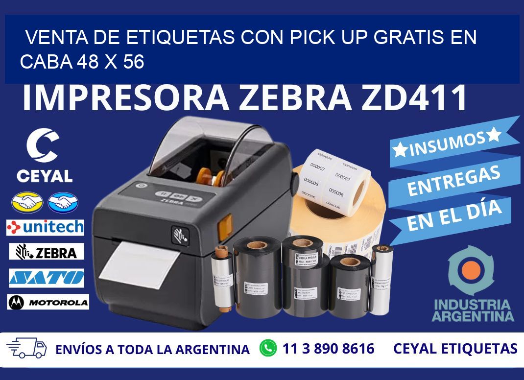 VENTA DE ETIQUETAS CON PICK UP GRATIS EN CABA 48 x 56