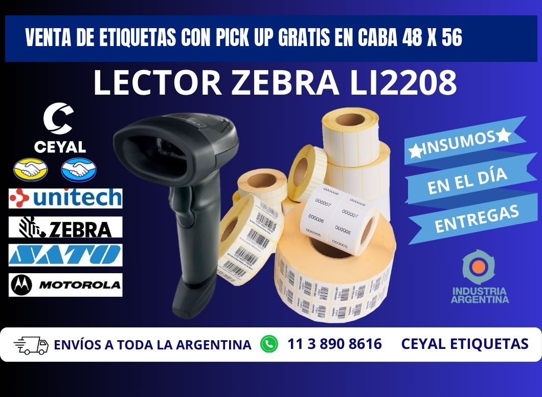 VENTA DE ETIQUETAS CON PICK UP GRATIS EN CABA 48 x 56