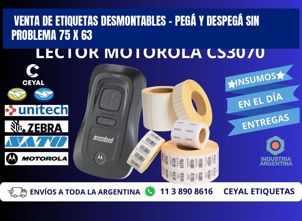 VENTA DE ETIQUETAS DESMONTABLES – PEGÁ Y DESPEGÁ SIN PROBLEMA 75 x 63