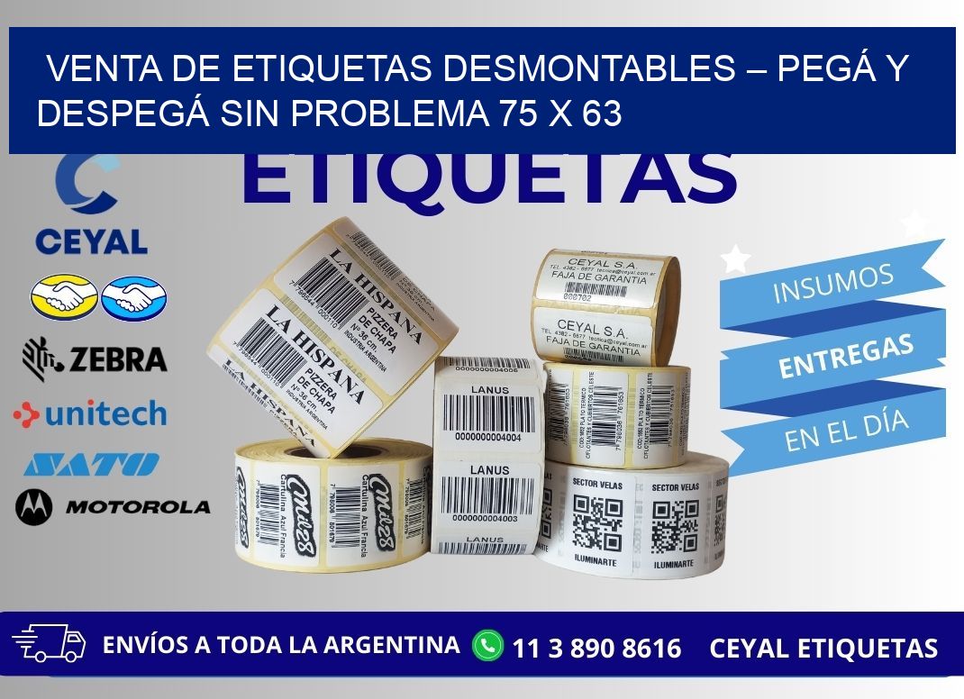 VENTA DE ETIQUETAS DESMONTABLES – PEGÁ Y DESPEGÁ SIN PROBLEMA 75 x 63
