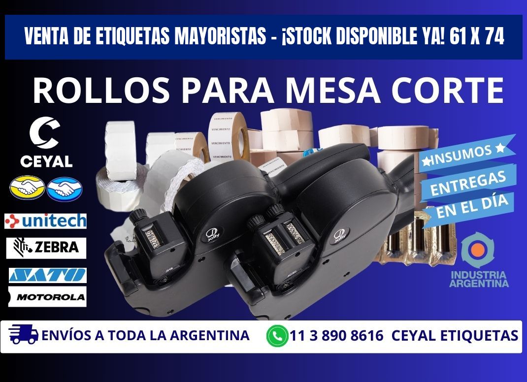 VENTA DE ETIQUETAS MAYORISTAS – ¡STOCK DISPONIBLE YA! 61 x 74