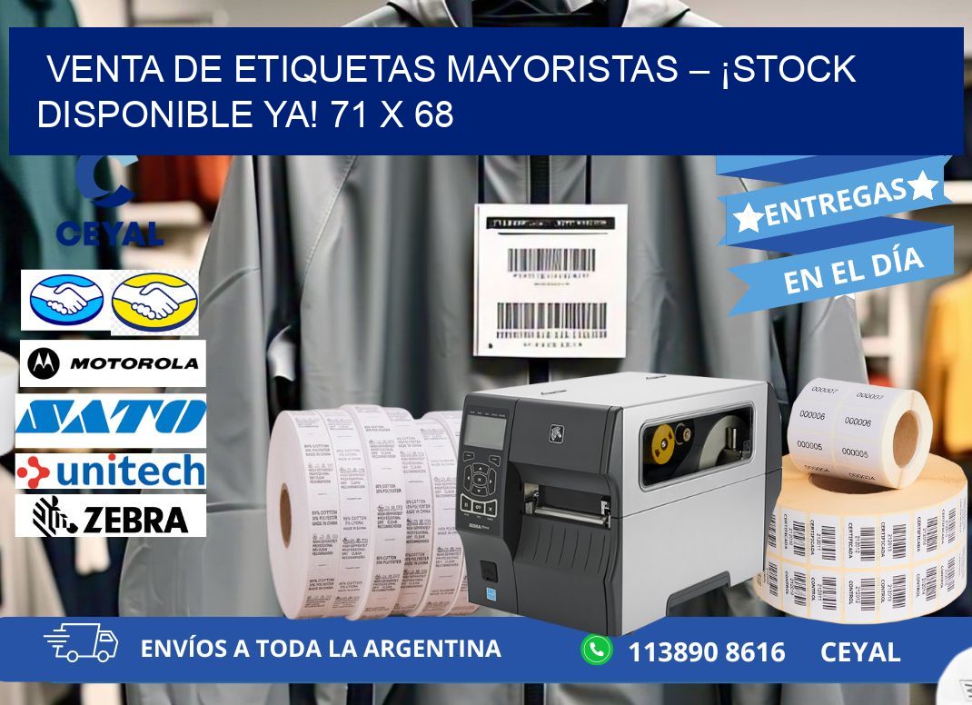 VENTA DE ETIQUETAS MAYORISTAS – ¡STOCK DISPONIBLE YA! 71 x 68