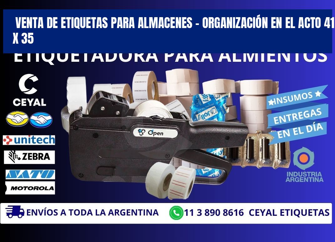 VENTA DE ETIQUETAS PARA ALMACENES – ORGANIZACIÓN EN EL ACTO 41 x 35