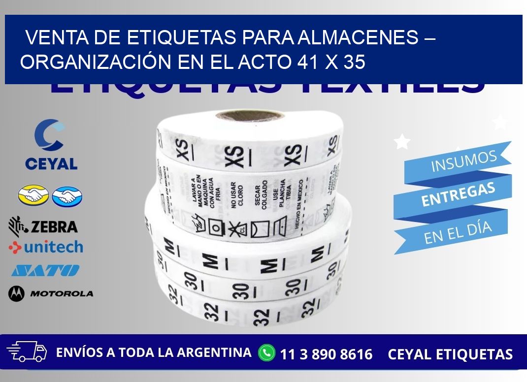 VENTA DE ETIQUETAS PARA ALMACENES – ORGANIZACIÓN EN EL ACTO 41 x 35