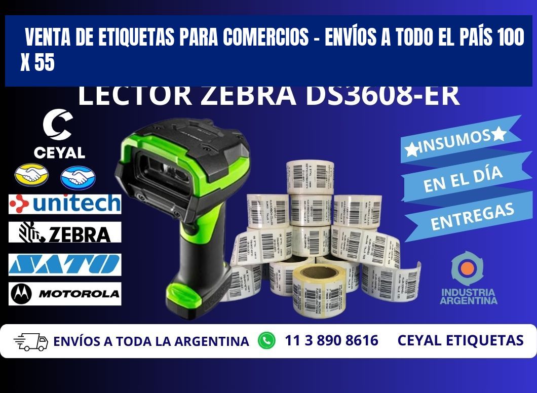 VENTA DE ETIQUETAS PARA COMERCIOS – ENVÍOS A TODO EL PAÍS 100 x 55