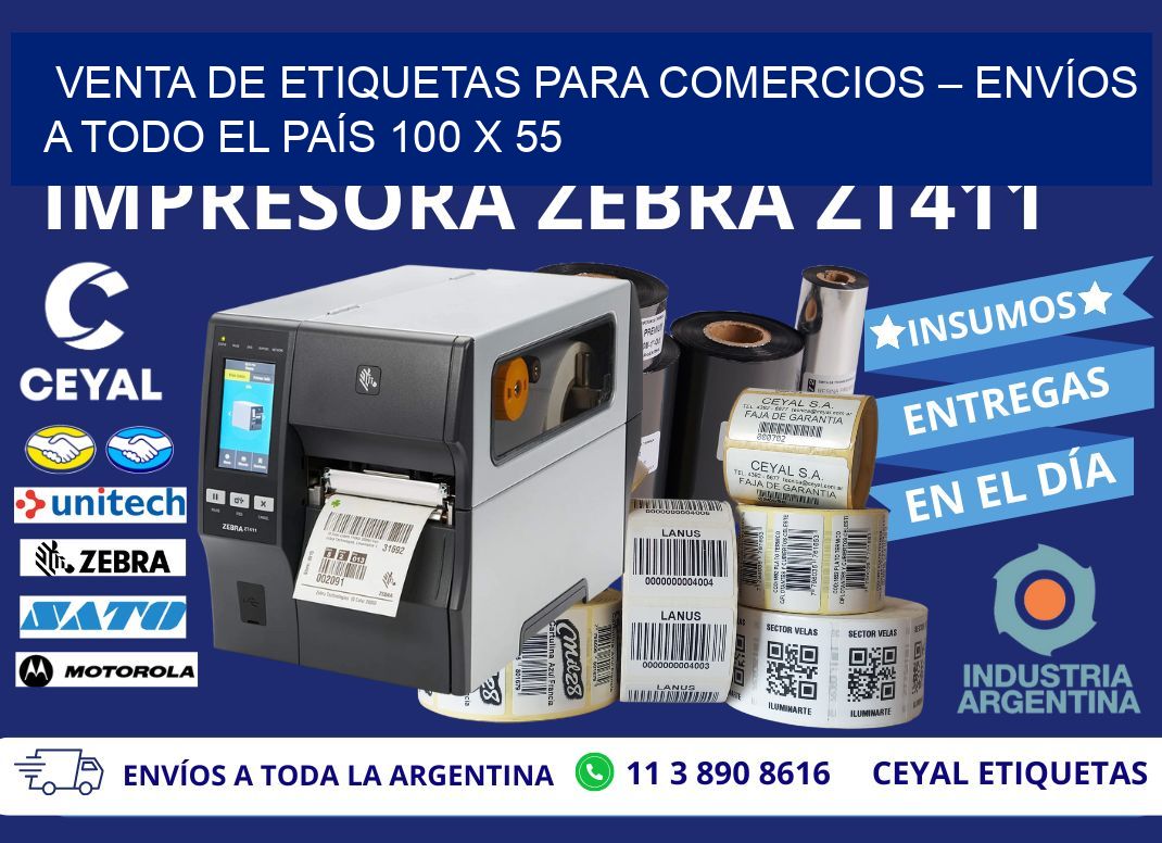 VENTA DE ETIQUETAS PARA COMERCIOS – ENVÍOS A TODO EL PAÍS 100 x 55