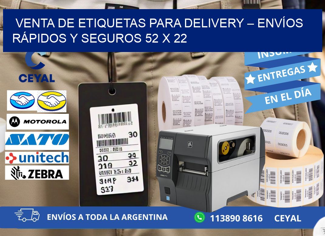 VENTA DE ETIQUETAS PARA DELIVERY – ENVÍOS RÁPIDOS Y SEGUROS 52 x 22