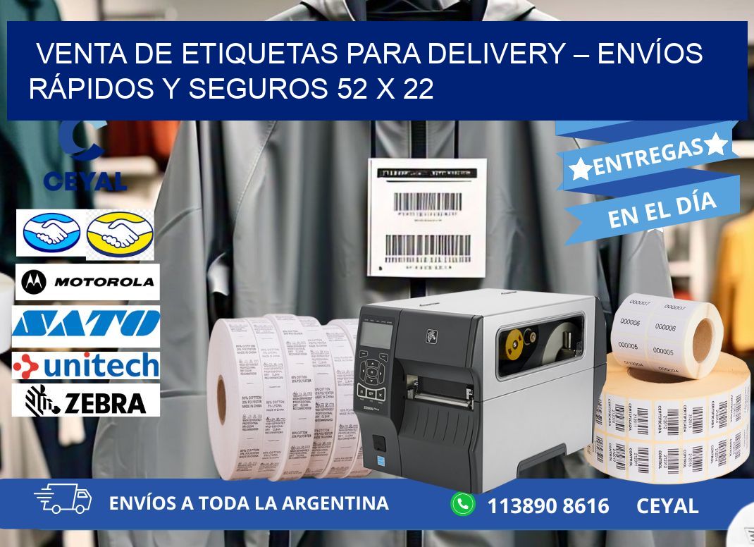 VENTA DE ETIQUETAS PARA DELIVERY – ENVÍOS RÁPIDOS Y SEGUROS 52 x 22