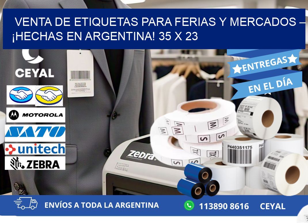 VENTA DE ETIQUETAS PARA FERIAS Y MERCADOS – ¡HECHAS EN ARGENTINA! 35 x 23