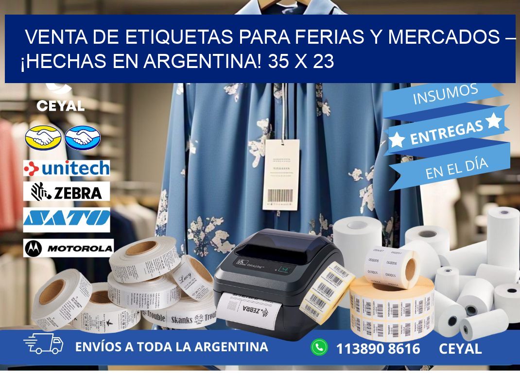 VENTA DE ETIQUETAS PARA FERIAS Y MERCADOS – ¡HECHAS EN ARGENTINA! 35 x 23