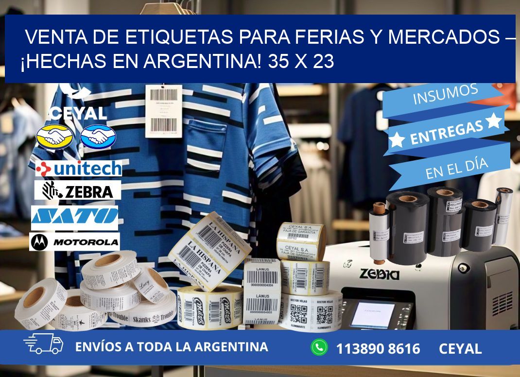 VENTA DE ETIQUETAS PARA FERIAS Y MERCADOS – ¡HECHAS EN ARGENTINA! 35 x 23