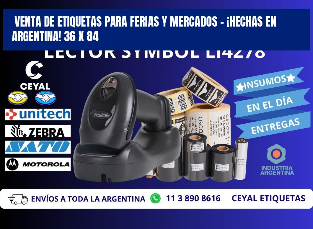 VENTA DE ETIQUETAS PARA FERIAS Y MERCADOS – ¡HECHAS EN ARGENTINA! 36 x 84