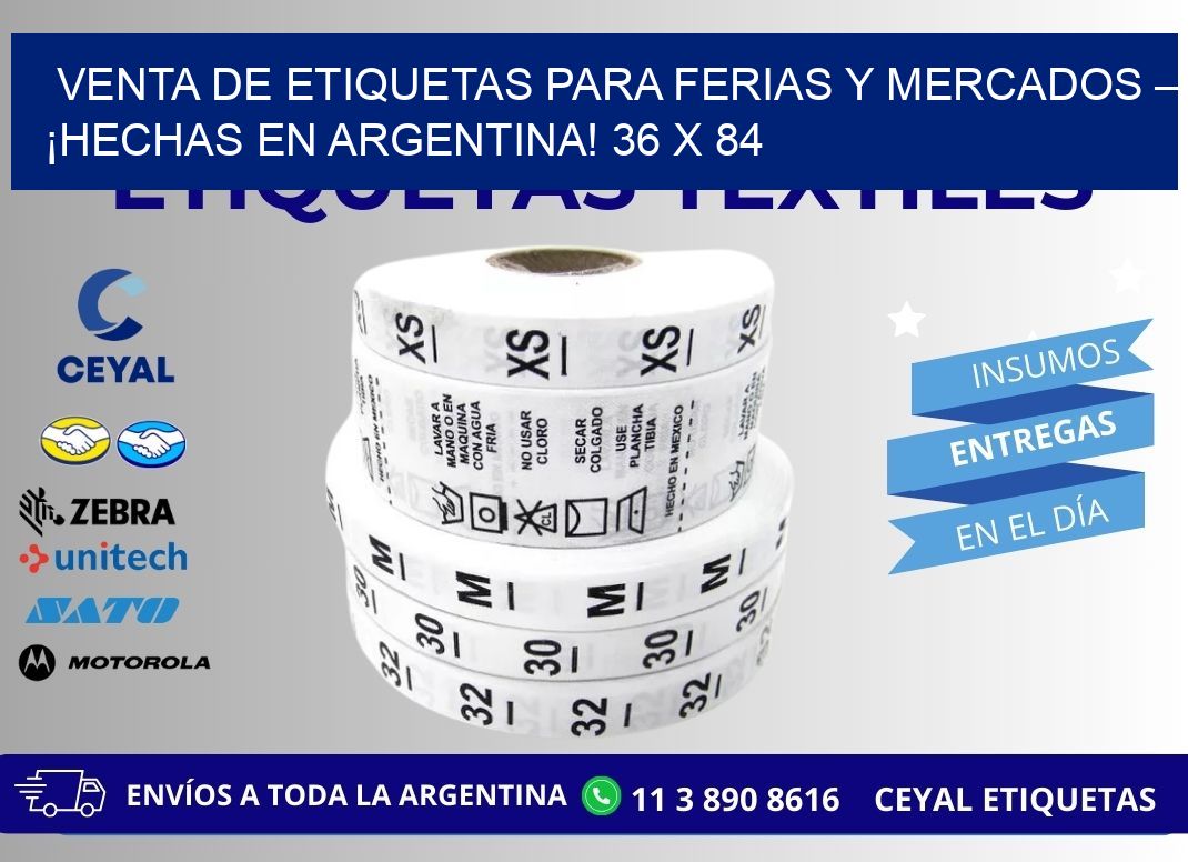 VENTA DE ETIQUETAS PARA FERIAS Y MERCADOS – ¡HECHAS EN ARGENTINA! 36 x 84