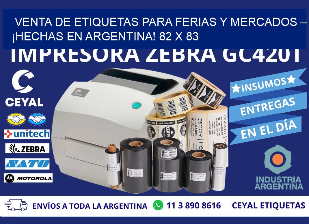 VENTA DE ETIQUETAS PARA FERIAS Y MERCADOS – ¡HECHAS EN ARGENTINA! 82 x 83