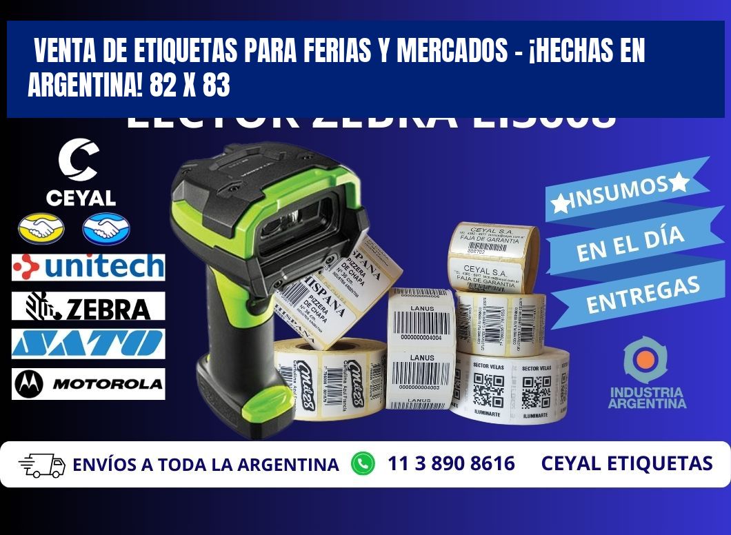 VENTA DE ETIQUETAS PARA FERIAS Y MERCADOS – ¡HECHAS EN ARGENTINA! 82 x 83