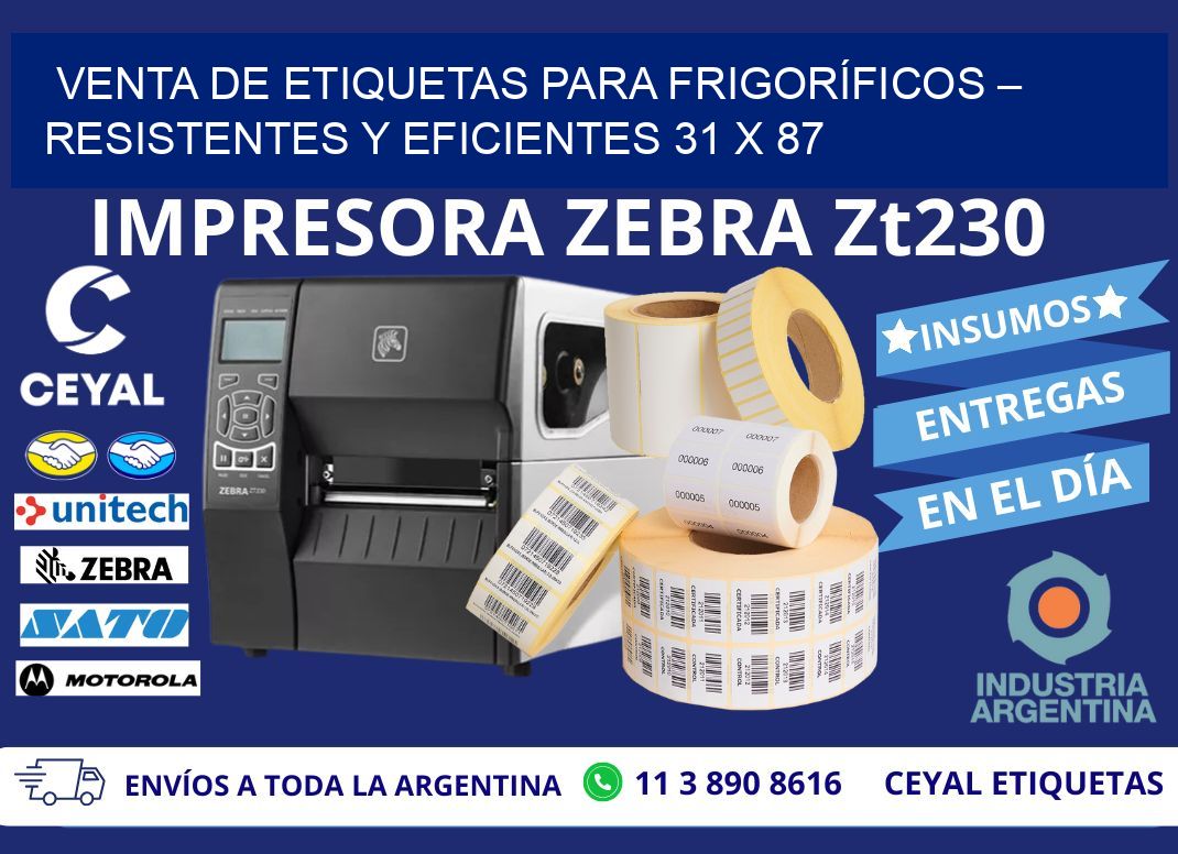 VENTA DE ETIQUETAS PARA FRIGORÍFICOS – RESISTENTES Y EFICIENTES 31 x 87