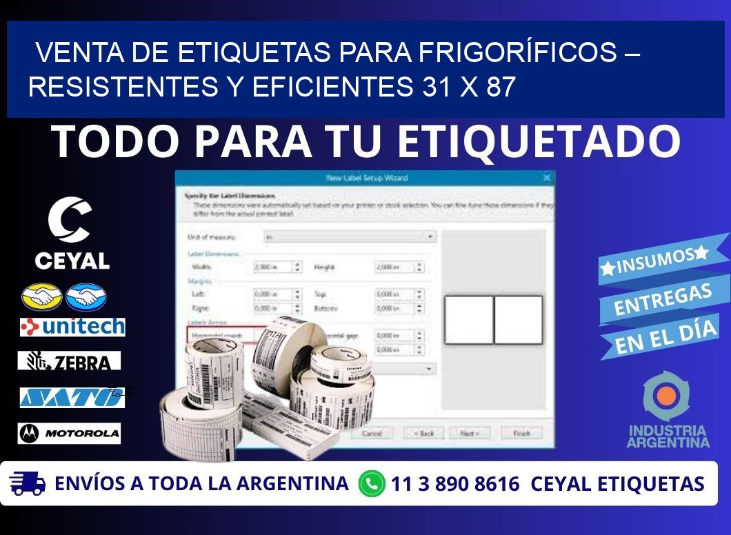 VENTA DE ETIQUETAS PARA FRIGORÍFICOS – RESISTENTES Y EFICIENTES 31 x 87