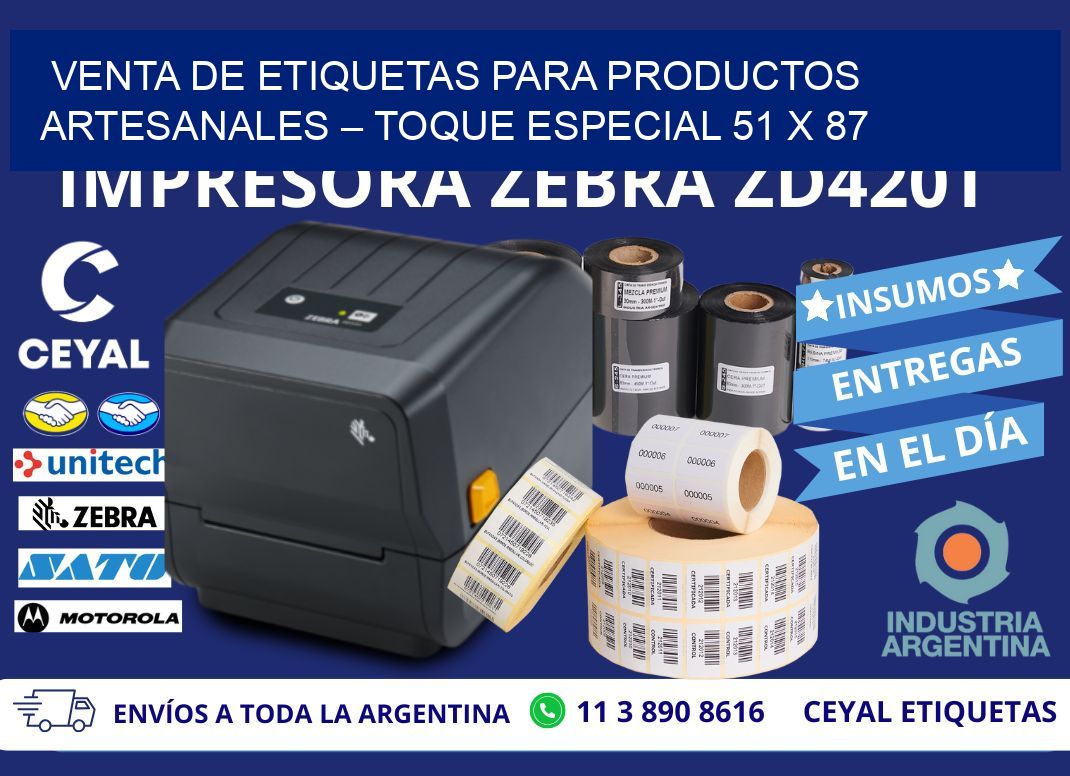 VENTA DE ETIQUETAS PARA PRODUCTOS ARTESANALES – TOQUE ESPECIAL 51 x 87