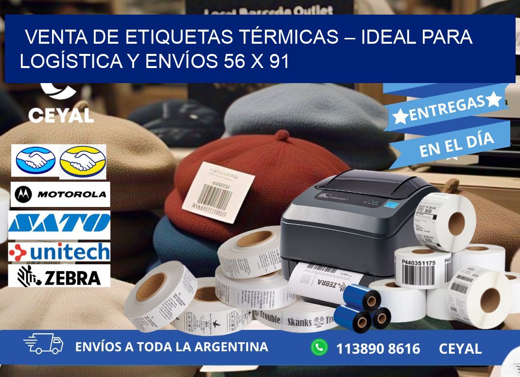 VENTA DE ETIQUETAS TÉRMICAS – IDEAL PARA LOGÍSTICA Y ENVÍOS 56 x 91
