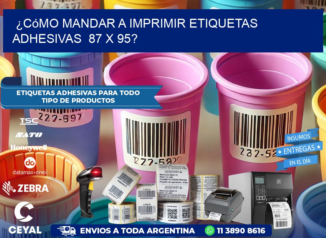 ¿Cómo mandar a imprimir etiquetas adhesivas  87 x 95?