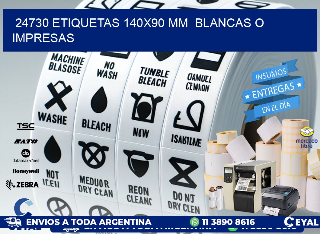 24730 ETIQUETAS 140x90 mm  BLANCAS O IMPRESAS