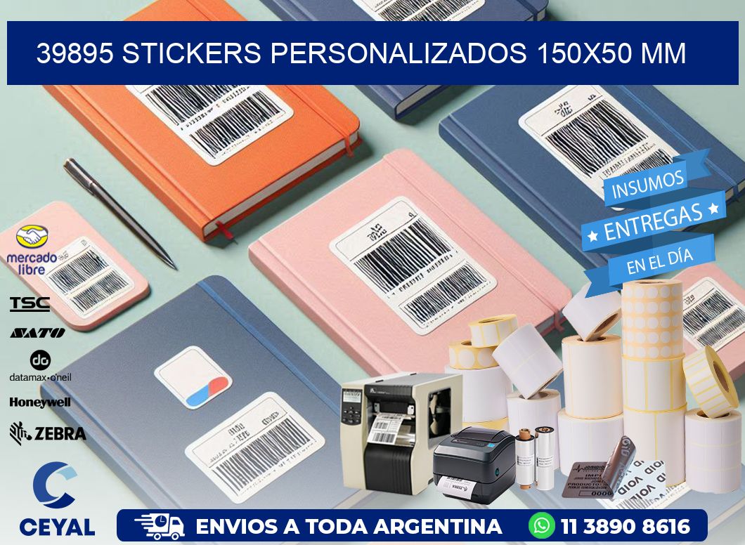 39895 STICKERS PERSONALIZADOS 150x50 mm