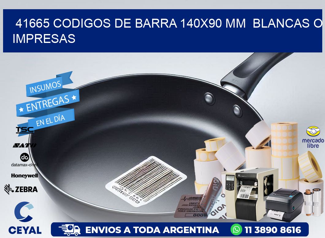 41665 CODIGOS DE BARRA 140x90 mm  BLANCAS O IMPRESAS