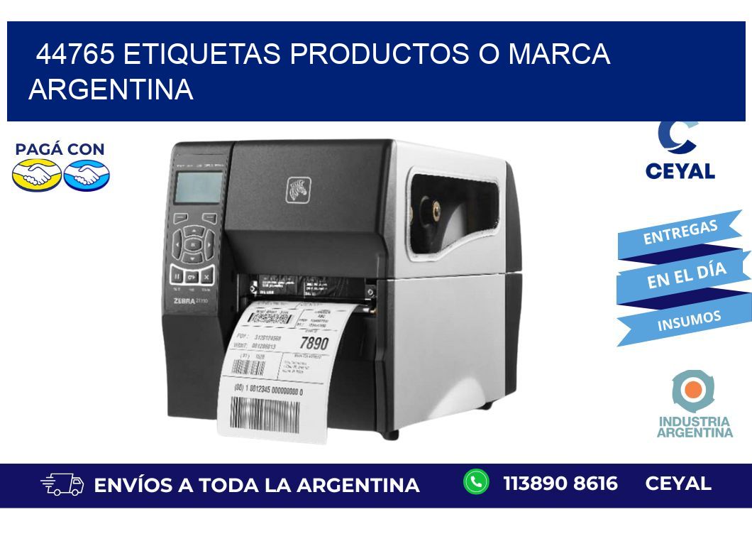 44765 ETIQUETAS PRODUCTOS O MARCA ARGENTINA