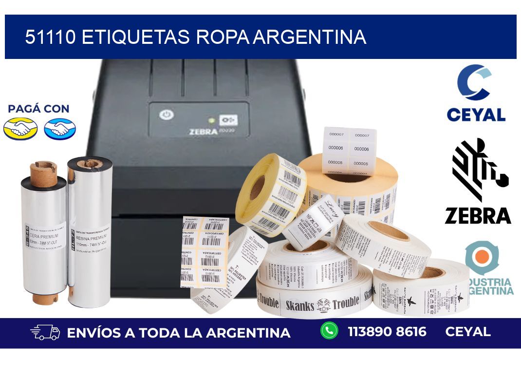 51110 ETIQUETAS ROPA ARGENTINA