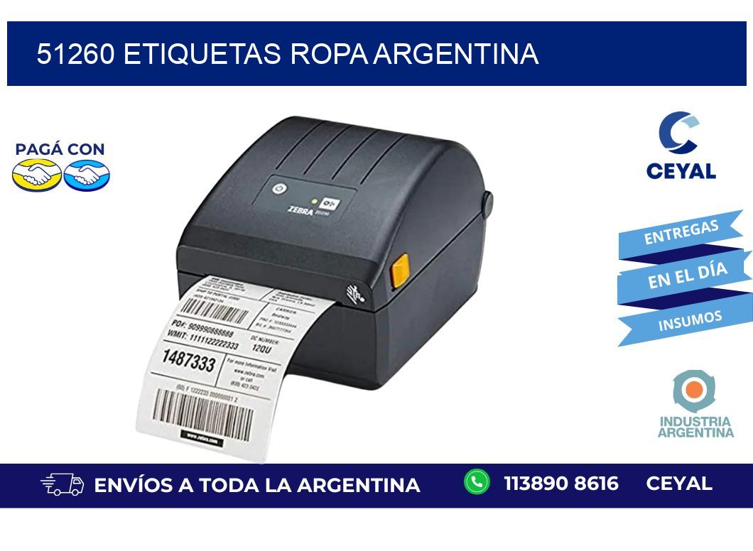 51260 ETIQUETAS ROPA ARGENTINA