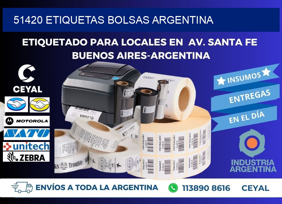 51420 ETIQUETAS BOLSAS ARGENTINA