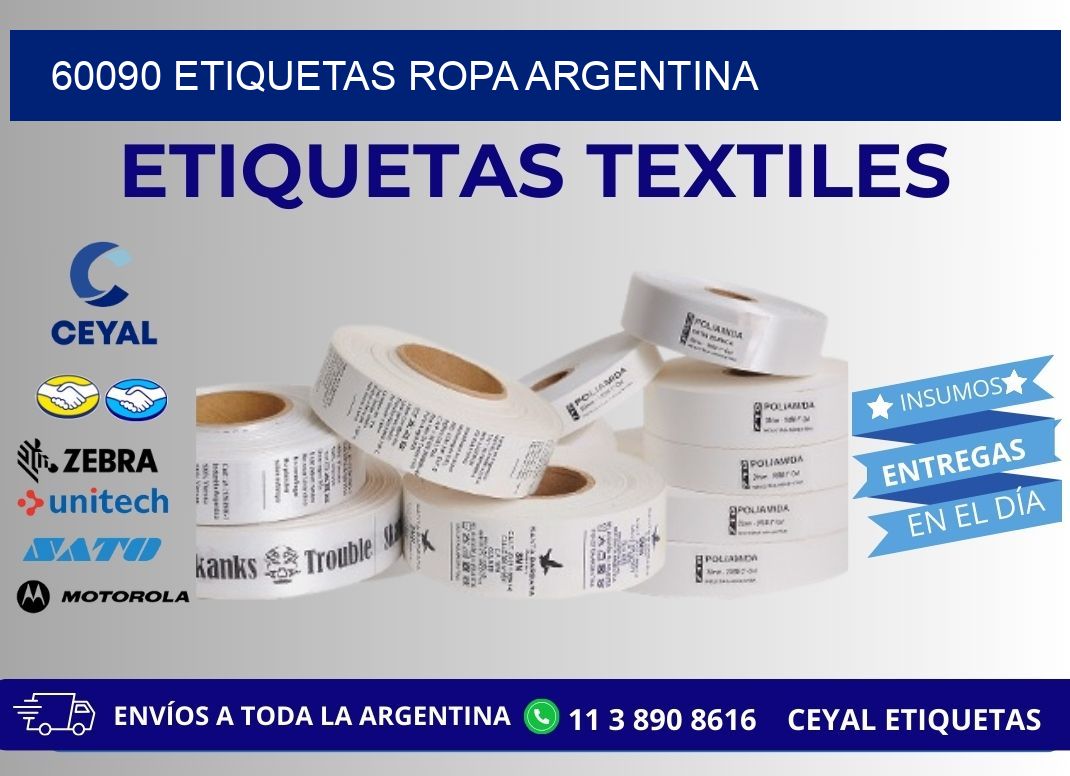 60090 ETIQUETAS ROPA ARGENTINA