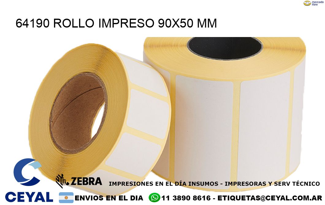 64190 ROLLO IMPRESO 90x50 mm