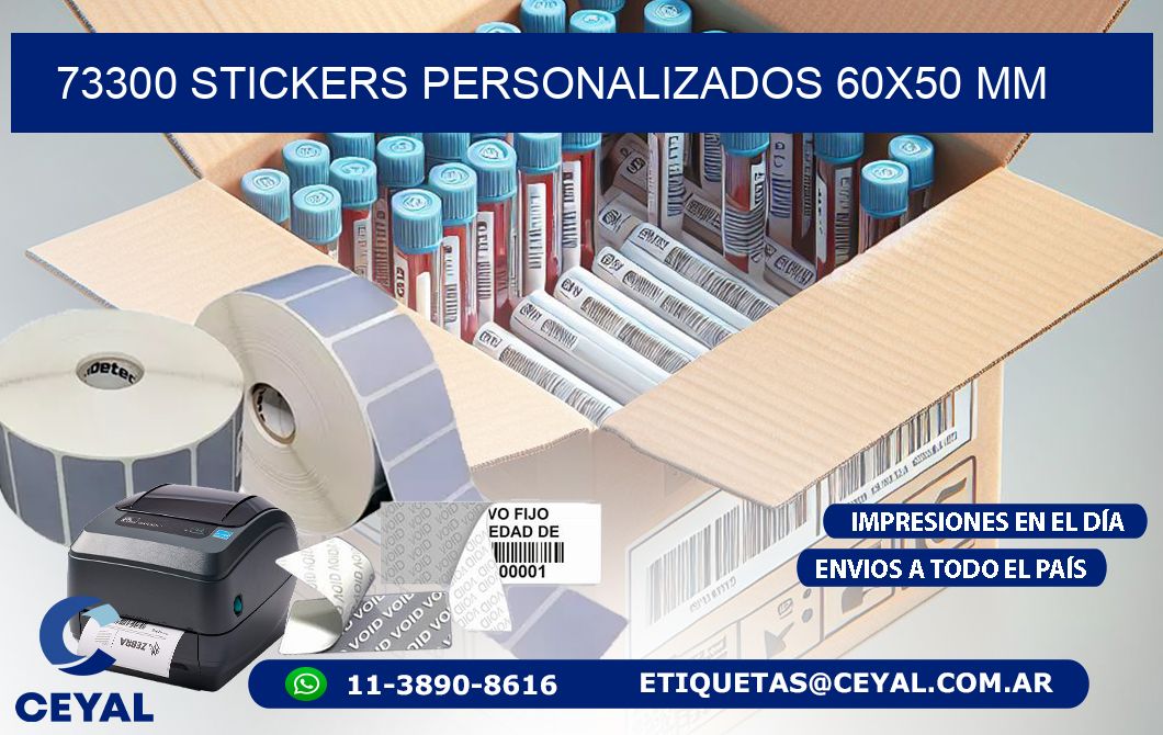 73300 STICKERS PERSONALIZADOS 60x50 mm